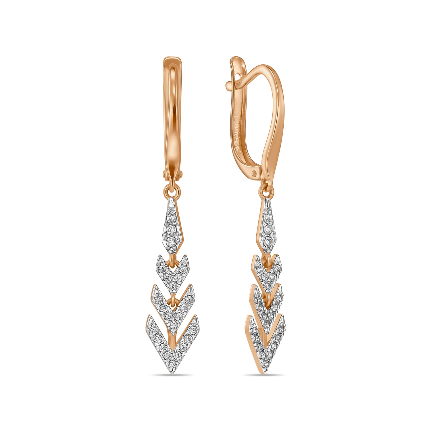 

Серьги с фианитами, Красный, Серьги с фианитами