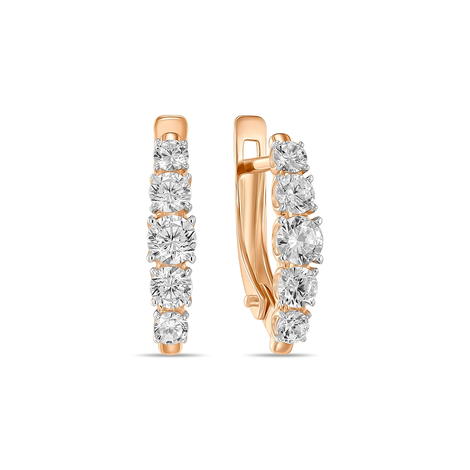 

Серьги с фианитами, Красный, Серьги с фианитами