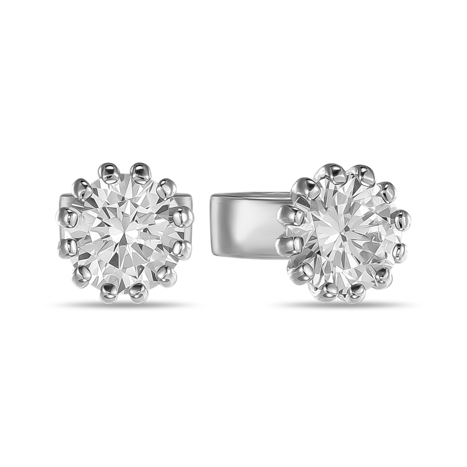 

Серьги с фианитами, Белый, Серьги с фианитами