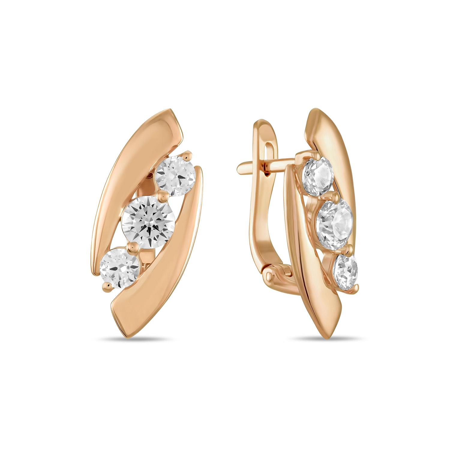 

Серьги с фианитами, Красный, Серьги с фианитами