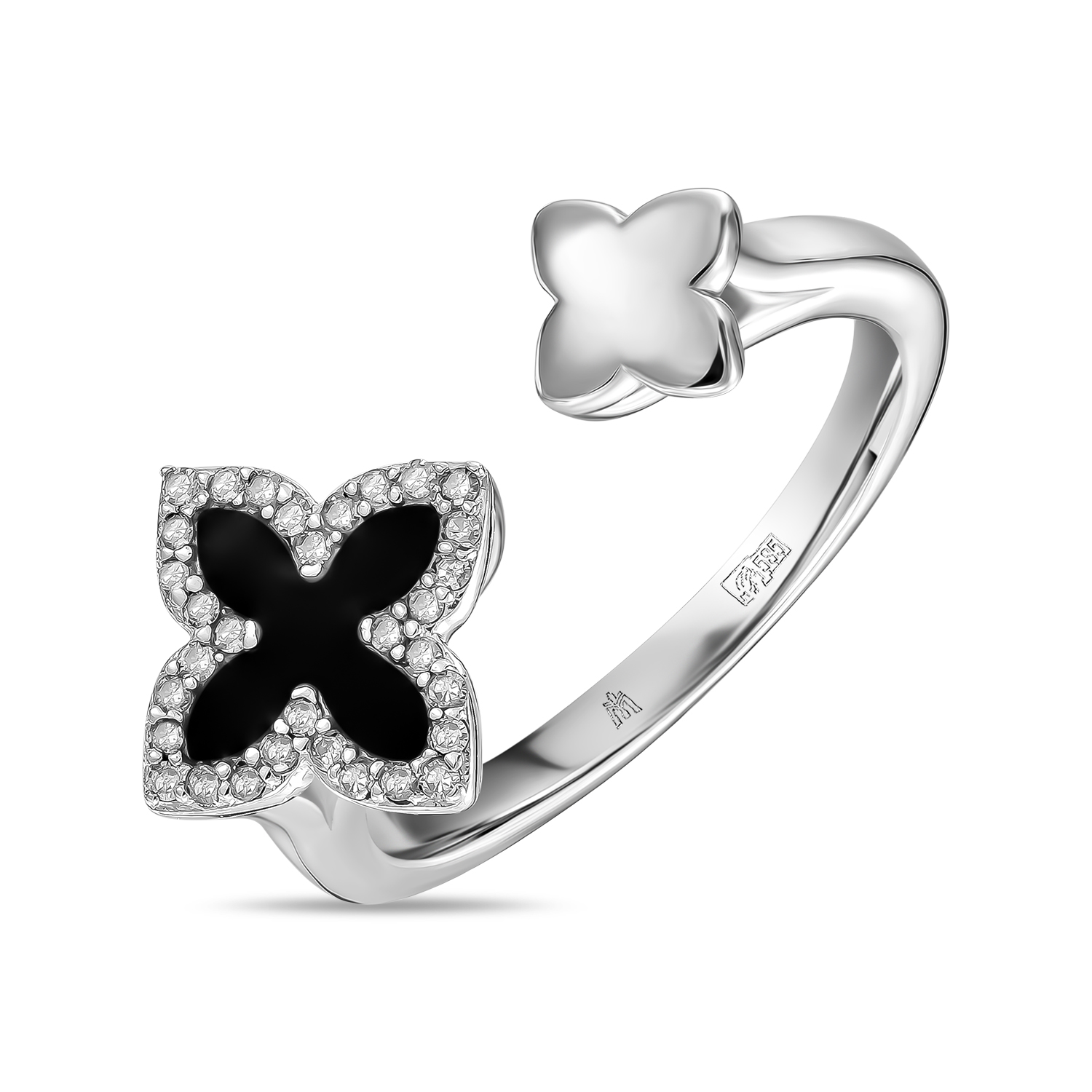 

Кольцо с бриллиантами и эмалью, Белый, Кольцо с бриллиантами и эмалью