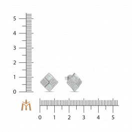 Серьги с перламутром и фианитами