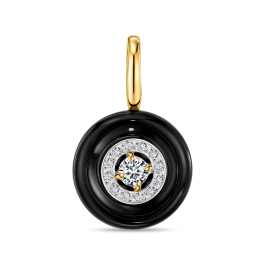 Подвеска с ониксом и фианитами