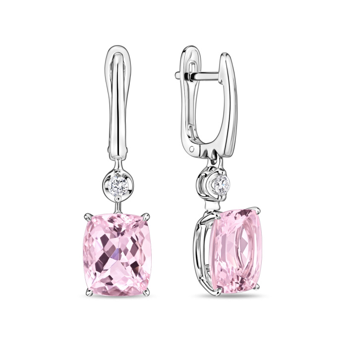 Серьги с бриллиантами и морганитами - фото 1 Серьги с бриллиантами и морганитами - фото 1