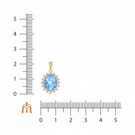 Подвеска с топазом и бриллиантами