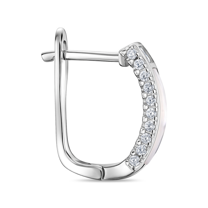 Серьги с перламутром и фианитами - фото 2 Серьги с перламутром и фианитами - фото 2