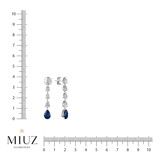 Серьги с бриллиантами и сапфирами