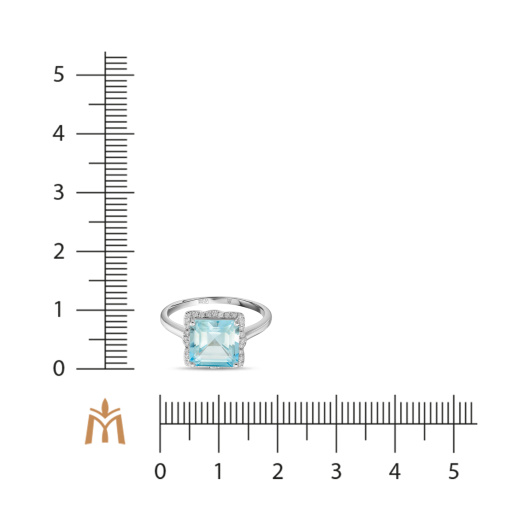 Кольцо с топазом и бриллиантами