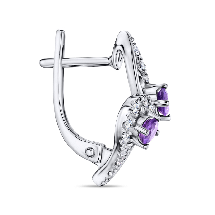 Серьги с аметистами и бриллиантами - фото 2 Серьги с аметистами и бриллиантами - фото 2