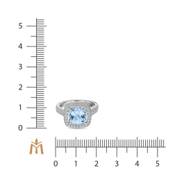 Кольцо с аквамарином и бриллиантами