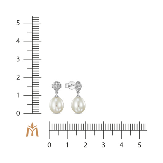 Серьги с жемчугом и бриллиантами