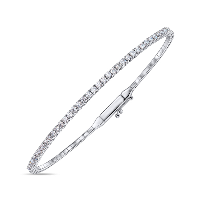 Браслет жесткий с бриллиантами - фото 1
