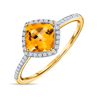 Кольцо с цитрином и бриллиантами - фото 1 Кольцо с цитрином и бриллиантами - фото 1