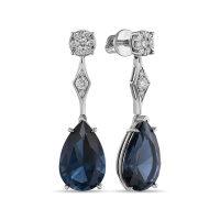 Серьги с бриллиантами и лондон топазом - фото 1 Серьги с бриллиантами и лондон топазом - фото 1