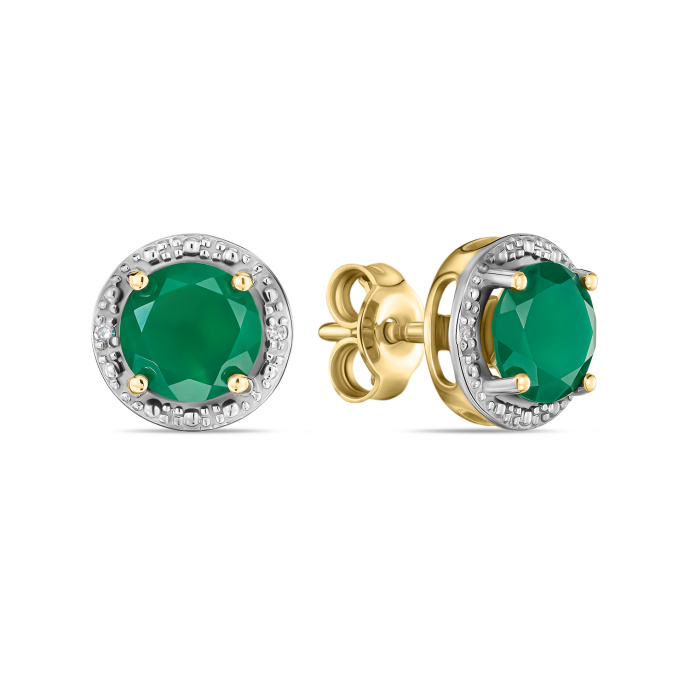 Серьги с агатами и бриллиантами - фото 1 Серьги с агатами и бриллиантами - фото 1