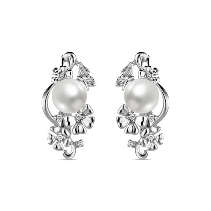 Серьги с жемчугом и бриллиантами - фото 1 Серьги с жемчугом и бриллиантами - фото 1