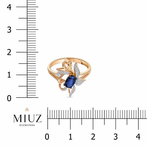 Кольцо с бриллиантами и сапфиром R2017-R306173SAP-R17 - Фото 2