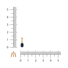 Подвеска с бриллиантом и сапфиром