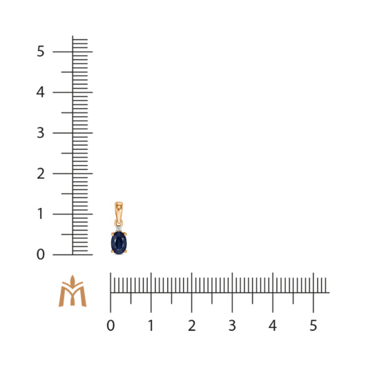 Подвеска с бриллиантом и сапфиром
