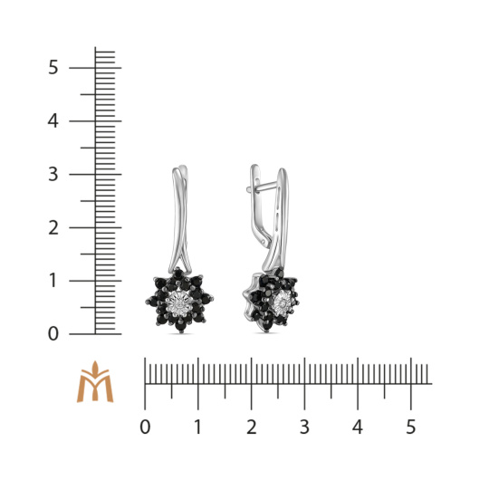 Серьги с цветными сапфирами и бриллиантами