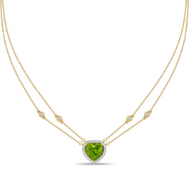 Колье с бриллиантами и перидотом