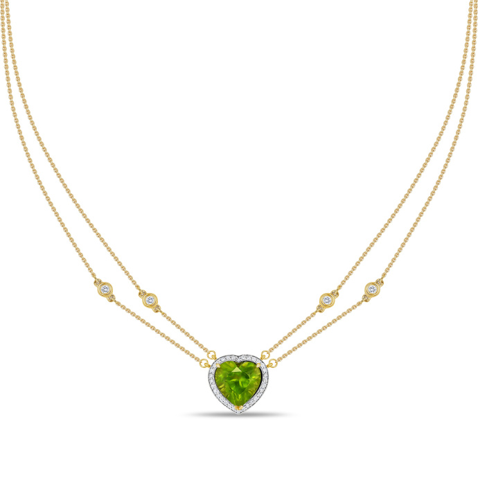 Колье с бриллиантами и перидотом - фото 1 Колье с бриллиантами и перидотом - фото 1