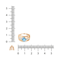 Кольцо с топазом и фианитом - фото 2