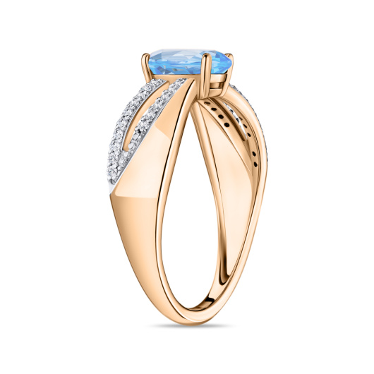 Кольцо с топазом и бриллиантами