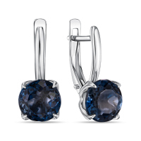 Серьги с лондон топазом и эмалью - фото 1