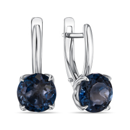 Серьги с лондон топазом и эмалью