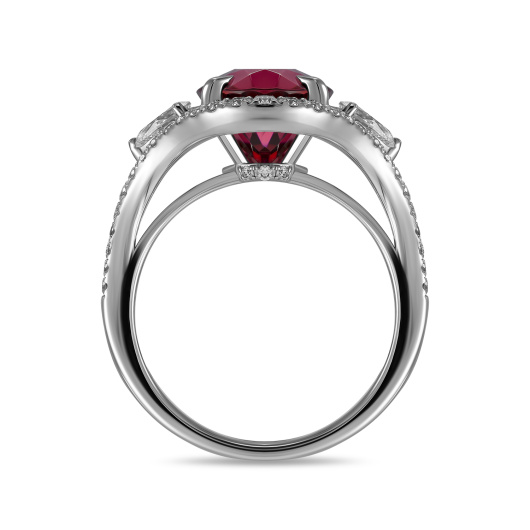 Кольцо с бриллиантами и турмалином