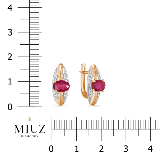 Серьги с бриллиантами и рубинами