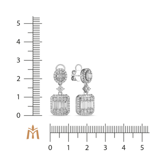Серьги с бриллиантом и бриллиантами