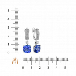 Серьги с бриллиантами и танзанитами