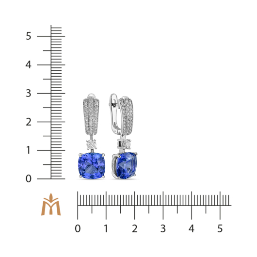 Серьги с бриллиантами и танзанитами