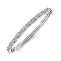 Браслет жесткий с бриллиантами - фото 1