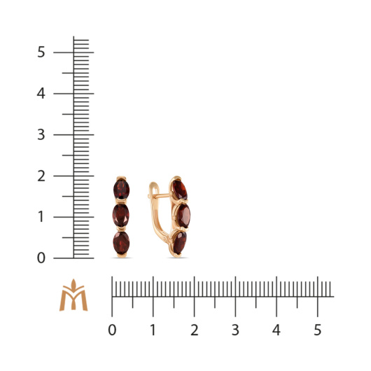 Серьги с гранатом