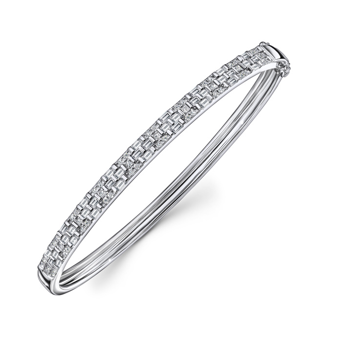 Браслет жесткий с бриллиантами - фото 1