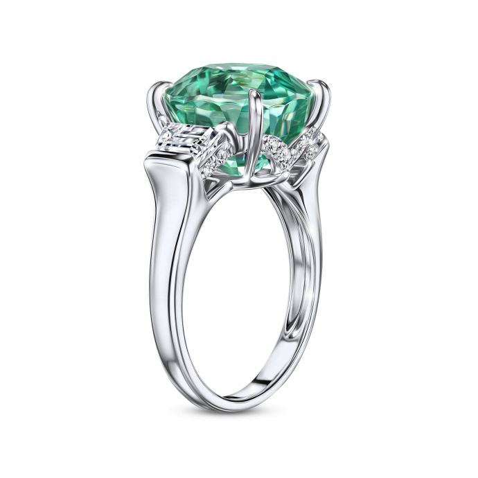 Кольцо с бриллиантом и турмалином - фото 2