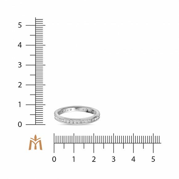 Обручальное кольцо-дорожка из белого золота с 37 бриллиантами R01-35440 - Фото 2