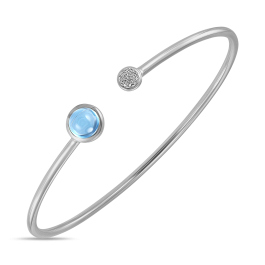 Браслет жесткий с бриллиантами и топазом