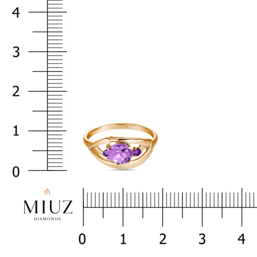 Кольцо с аметистами