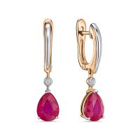 Серьги с облагороженным рубином - фото 1