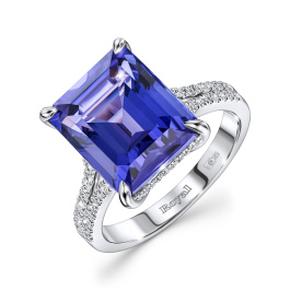 Кольцо с бриллиантами и танзанитом