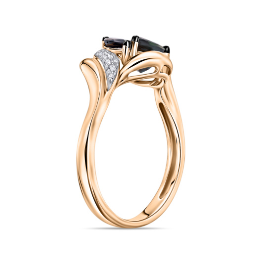 Кольцо с бриллиантами и сапфирами