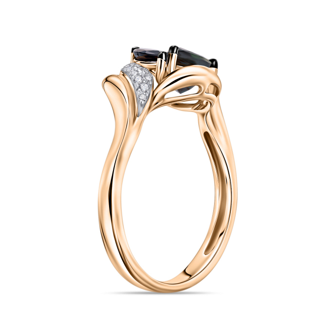 Кольцо с бриллиантами и сапфирами - фото 2