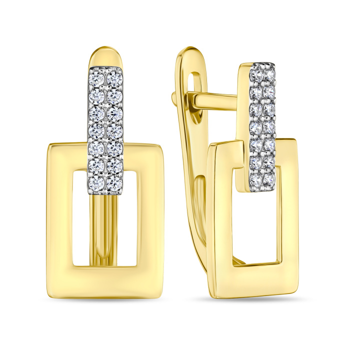 Серьги с фианитами - фото 1