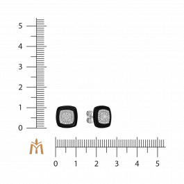 Серьги с керамикой и бриллиантами