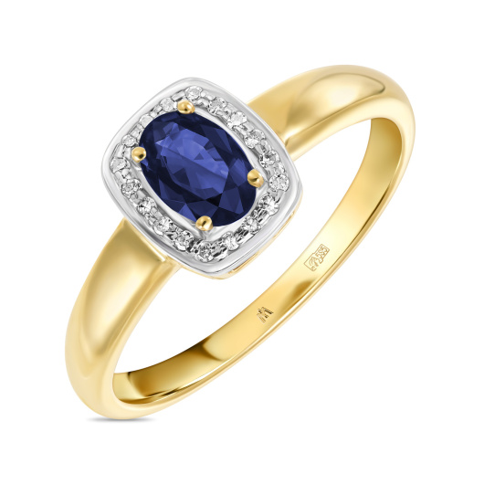Кольцо с сапфиром и бриллиантами