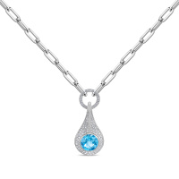 Колье с бриллиантами и топазом - фото 1 Колье с бриллиантами и топазом - фото 1